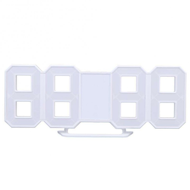 Digital LED Table Clock 24 or 12-Hour Display Alarm Snooze 8888 Display