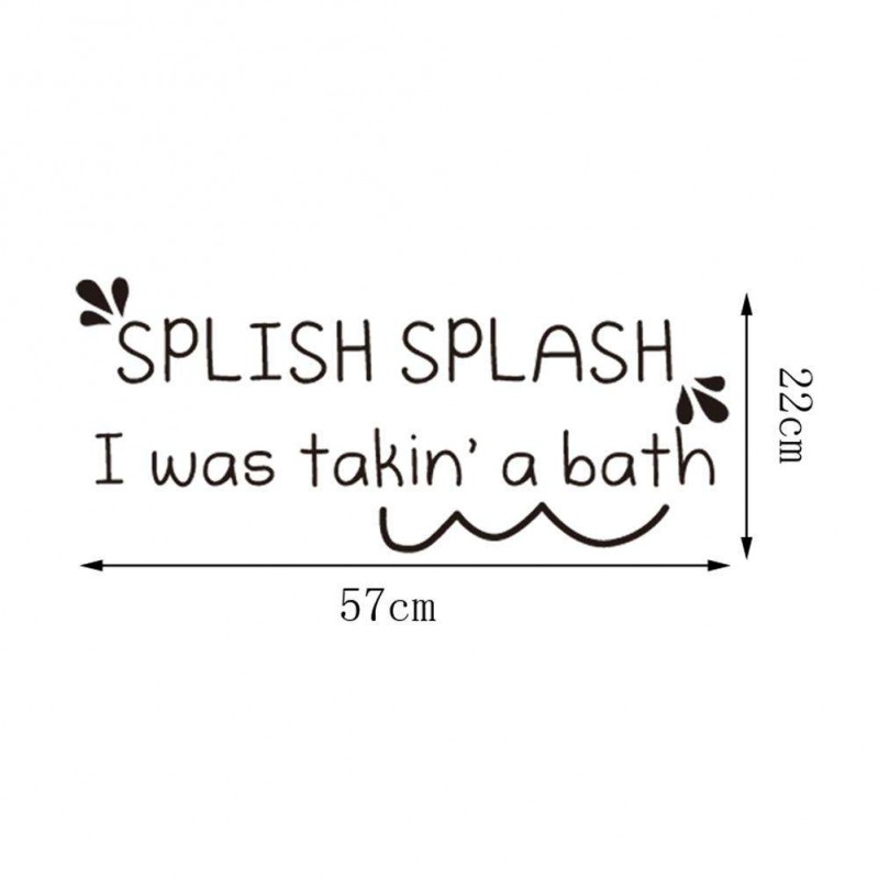 Removable PVC Wall Stickers Funny Letters Waterproof Bathroom Decor Decals