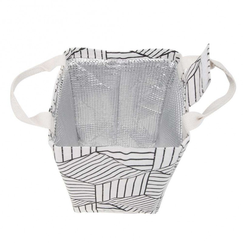 Waterproof Lunch Handbag Thermal Insulation Cold Picnic Storage Pouch(White